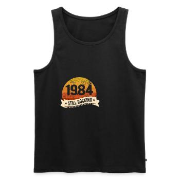 1984 Still Rocking Geburtstag Geburt Geburtsjahr - Männer Premium Bio Tank Top - Schwarz - Vorne - AI Model Male 178 light (178cm)