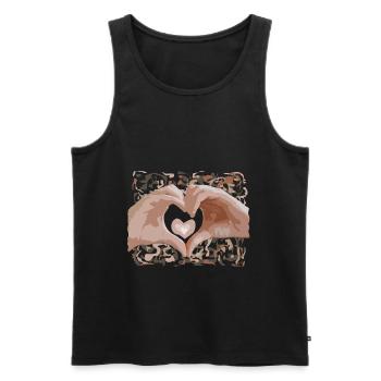 Herz mit Händen Liebesbeweis Saint-Valetin - Männer Premium Bio Tank Top - Schwarz - Vorne - AI Model Male 178 light (178cm)