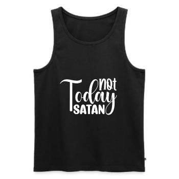Not Today Satan - Men's Premium Organic Tank Top - black - Front - AI Model Male 178 light (178cm)