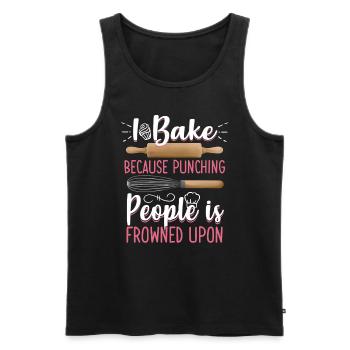 I Bake Because Punching People Is Frowned Upon Bak - Männer Premium Bio Tank Top - Schwarz - Vorne - AI Model Male 178 light (178cm)