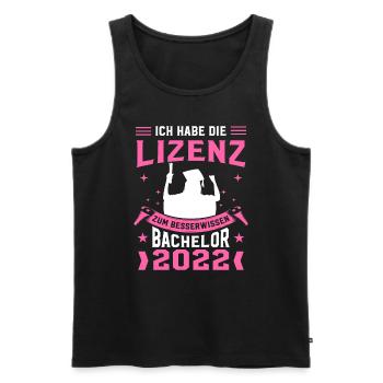 Ich Habe Die Lizenz Zum Besserwissen Abschluss Bac - Männer Premium Bio Tank Top - Schwarz - Vorne - Michal (187cm)