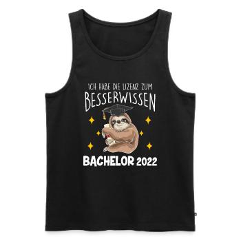 Ich Habe Die Lizenz Zum Besserwissen Faultier Bach - Männer Premium Bio Tank Top - Schwarz - Vorne - Michal (187cm)