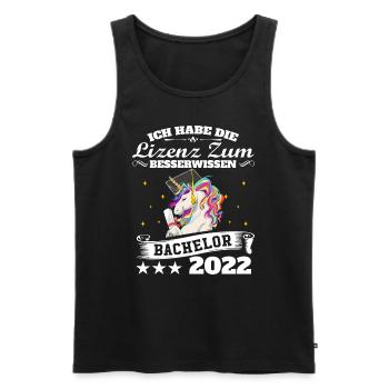 Ich Habe Die Lizenz Zum Besserwissen Einhorn Bache - Männer Premium Bio Tank Top - Schwarz - Vorne - Michal (187cm)