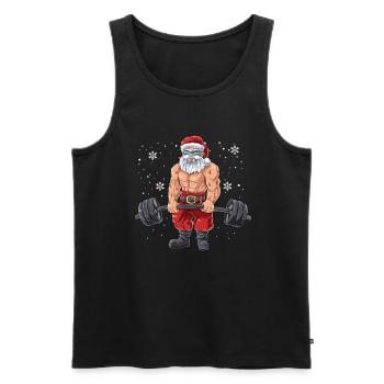 Santa Claub Bodybuilder Training Weihnachten Fitne - Männer Premium Bio Tank Top - Schwarz - Vorne - AI Model Male 178 light (178cm)