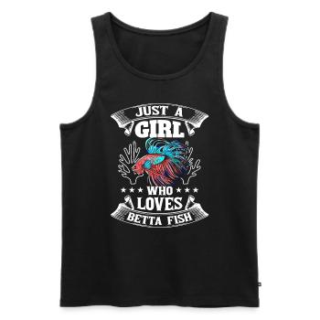 Just A Girl Who Loves Betta Fish Siamesischer Kamp - Männer Premium Bio Tank Top - Schwarz - Vorne - AI Model Male 178 light (178cm)