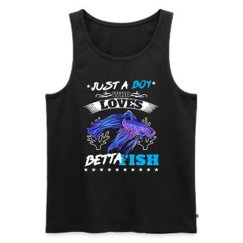 Just A Boy Who Loves Betta Fish Siamesischer Kampf - Männer Premium Bio Tank Top - Schwarz - Vorne - AI Model Male 178 light (178cm)
