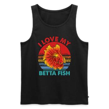 I Love My Betta Fish Splendens Siamesischer Kampff - Männer Premium Bio Tank Top - Schwarz - Vorne - AI Model Male 178 light (178cm)