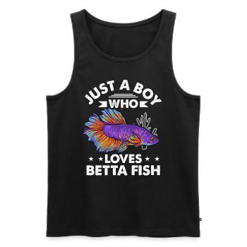 Just A Boy Who Loves Betta Fish Siamesischer Kampf - Männer Premium Bio Tank Top - Schwarz - Vorne - AI Model Male 178 light (178cm)