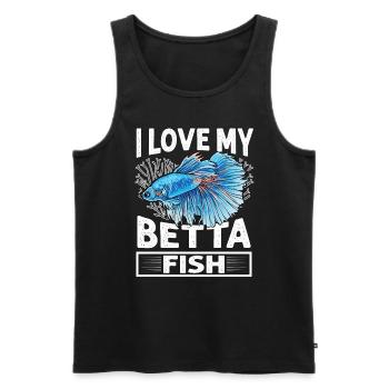 I Love My Betta Fish Splendens Siamesischer Kampff - Männer Premium Bio Tank Top - Schwarz - Vorne - AI Model Male 178 light (178cm)