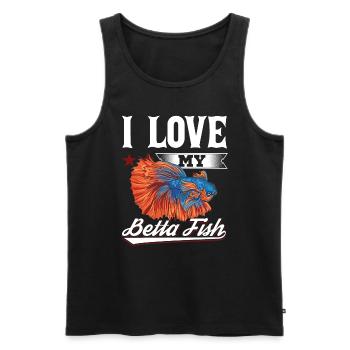 I Love My Betta Fish Splendens Siamesischer Kampff - Männer Premium Bio Tank Top - Schwarz - Vorne - AI Model Male 178 light (178cm)