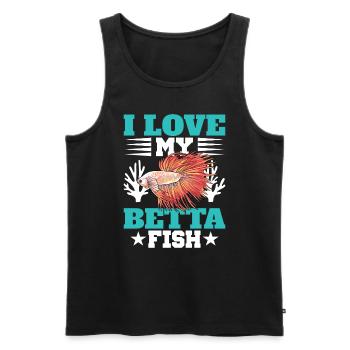 I Love My Betta Fish Splendens Siamesischer Kampff - Männer Premium Bio Tank Top - Schwarz - Vorne - AI Model Male 178 light (178cm)