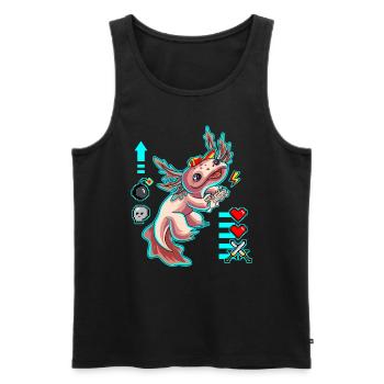 Gamesolotl Axolotl Gamer Molche Gamerin Gaming - Männer Premium Bio Tank Top - Schwarz - Vorne - Michal (187cm)