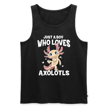 Just A Girl Who Loves Axolotls Jungen Süßes Axolot - Männer Premium Bio Tank Top - Schwarz - Vorne - Michal (187cm)