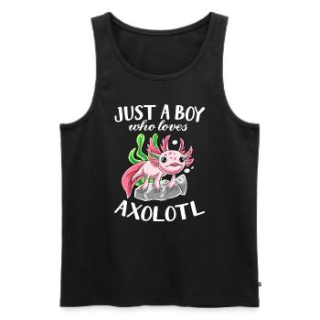 Just A Girl Who Loves Axolotls Jungen Süßes Axolot - Männer Premium Bio Tank Top - Schwarz - Vorne - Michal (187cm)