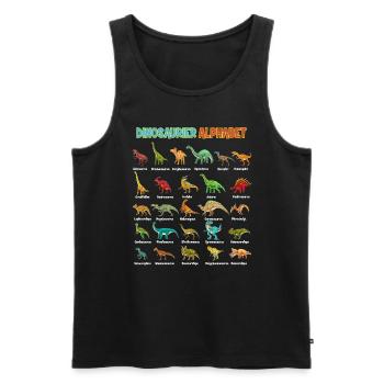 Dinosaurier-Arten Alphabet A-Z Dino ABC T-Rex Dino - Männer Premium Bio Tank Top - Schwarz - Vorne - Michal (187cm)