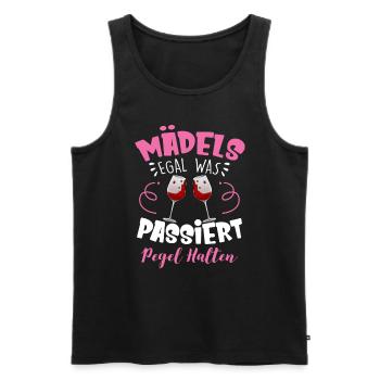 Mädels Egal Was Passiert Pegel Halten - Männer Premium Bio Tank Top - Schwarz - Vorne - Michal (187cm)