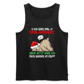 Ich War Mal Total Motiviert Weihnachten Alpaka Lam - Männer Premium Bio Tank Top - Schwarz - Vorne - Michal (187cm)