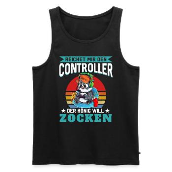 Reichet Mir Den Controller Ihr Narren Der König Wi - Männer Premium Bio Tank Top - Schwarz - Vorne - Michal (187cm)