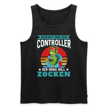 Reichet Mir Den Controller Ihr Narren Der König Wi - Männer Premium Bio Tank Top - Schwarz - Vorne - AI Model Male 178 light (178cm)