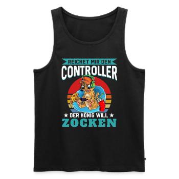 Reichet Mir Den Controller Ihr Narren Der König Wi - Männer Premium Bio Tank Top - Schwarz - Vorne - AI Model Male 178 light (178cm)