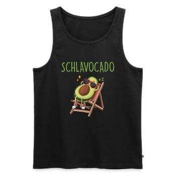 Schlavocado Avocado Schlafshirt Schlafanzug Schlaf - Männer Premium Bio Tank Top - Schwarz - Vorne - Michal (187cm)