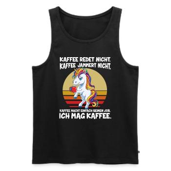 Kaffee Redet Nicht Kaffee Jammert Nicht Ich Mag Ei - Männer Premium Bio Tank Top - Schwarz - Vorne - AI Model Male 178 light (178cm)