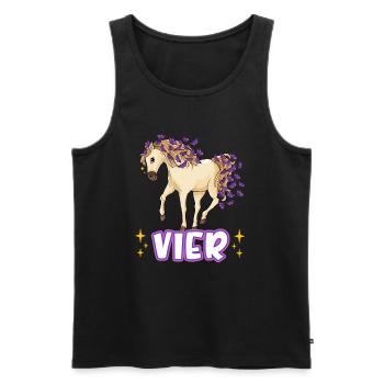 4. Geburtstag Pferde Mädchen Geburtstagsshirt 4 Ja - Männer Premium Bio Tank Top - Schwarz - Vorne - AI Model Male 178 light (178cm)