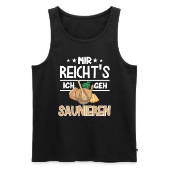 Mir Reichts Ich Geh Saunieren Sauna - Männer Premium Bio Tank Top - Schwarz - Vorne - Michal (187cm)