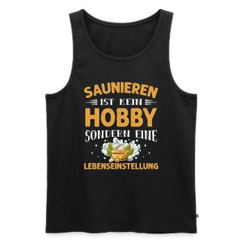 Saunieren Ist Kein Hobby Sondern Lebenseinstellung - Männer Premium Bio Tank Top - Schwarz - Vorne - Michal (187cm)