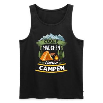 Coole Mädchen Gehen Campen Camper Zelten Camping - Männer Premium Bio Tank Top - Schwarz - Vorne - AI Model Male 178 light (178cm)