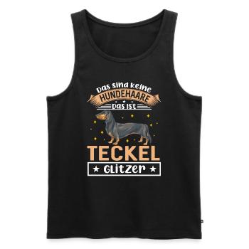Das Sind Keine Hundehaare Das Ist Teckel Glitzer H - Männer Premium Bio Tank Top - Schwarz - Vorne - AI Model Male 178 light (178cm)