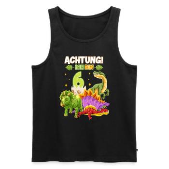 6 Jahre Alt Geburtstag Dino Motiv Junge Dinosaurie - Männer Premium Bio Tank Top - Schwarz - Vorne - Michal (187cm)