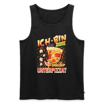 Ich Bin Schon Wieder Total Unterpizzat Pizza - Männer Premium Bio Tank Top - Schwarz - Vorne - AI Model Male 178 light (178cm)