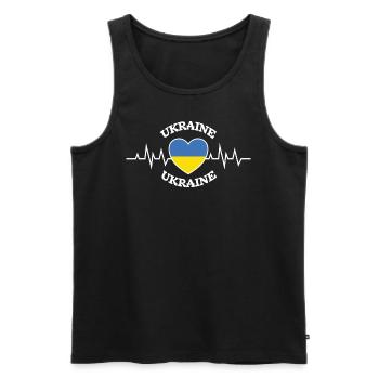 Design Drapeau coeur Ukraine fierté Ukrainienne - Débardeur bio Premium Homme - noir - Devant - Michal (187cm)