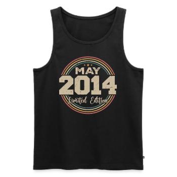 Mai 2014 Vintage Nées En Mai 2014 Anniversaire - Débardeur bio Premium Homme - noir - Devant - Michal (187cm)