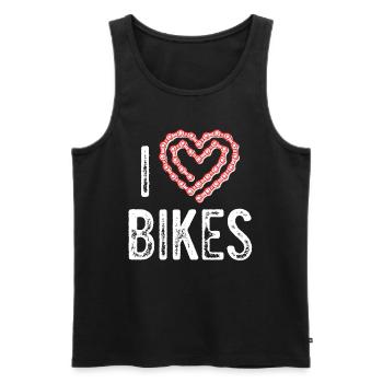 I love bikes / Fahrrad Sport Design - Men's Premium Organic Tank Top - black - Front - Michal (187cm)
