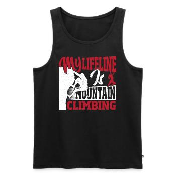 My lifeline is mountaineering, hiking adventures - Men's Premium Organic Tank Top - black - Front - Michal (187cm)