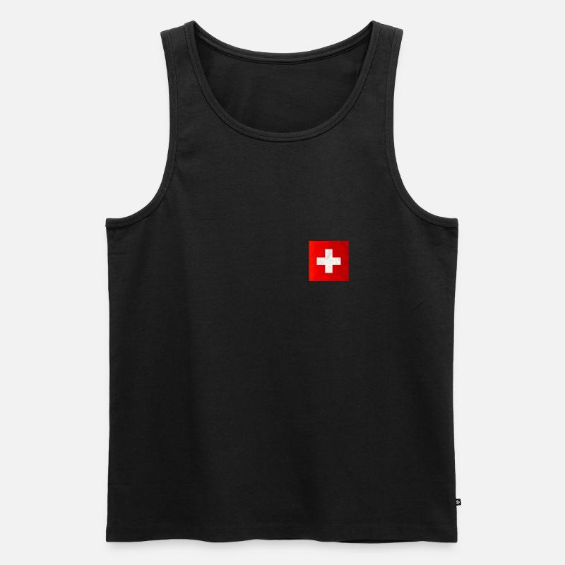Schweizer Flagge - Männer Premium Bio Tank Top - Schwarz