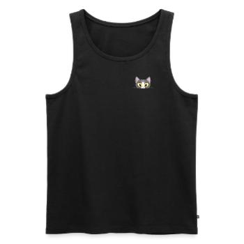 Kleines Kätzchen, das aus einer Tasche guckt - Männer Premium Bio Tank Top - Schwarz - Vorne - Michal (187cm)