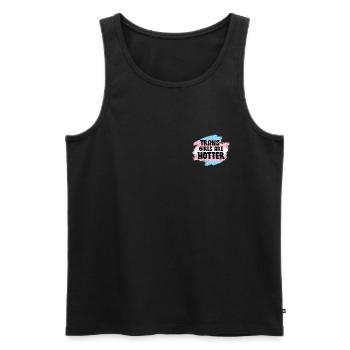 Trans Girls are hotter Transgender saying - Men's Premium Organic Tank Top - black - Front - AI Model Male 178 light (178cm)