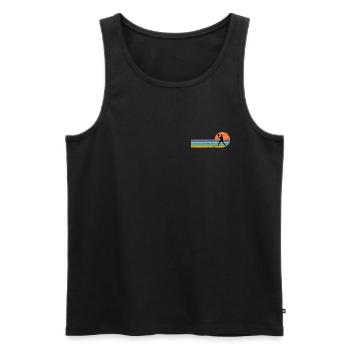 Tennis Tennisspieler Vintage Logo Tennis - Männer Premium Bio Tank Top - Schwarz - Vorne - Michal (187cm)