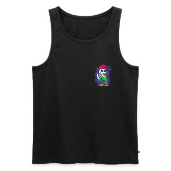 Punk skeleton with spray can graffiti artist - Men's Premium Organic Tank Top - black - Front - AI Model Male 178 light (178cm)