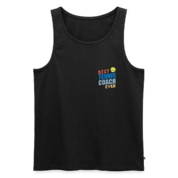 Tennis jeu de tennis entraîneur de tennis amusement - Débardeur bio Premium Homme - noir - Devant - Michal (187cm)