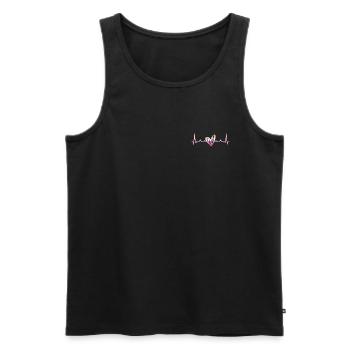 Lesbian Heartbeat Heart Rate Lesbian Pride - Men's Premium Organic Tank Top - black - Front - Michal (187cm)