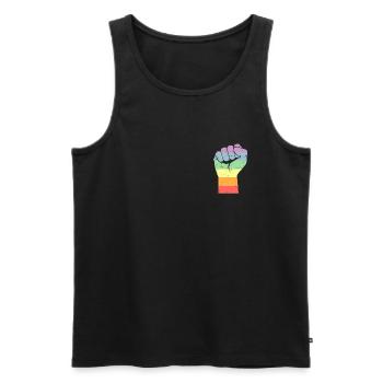 LGBT Pride Gay Gift Gay Rainbow - Men's Premium Organic Tank Top - black - Front - Michal (187cm)