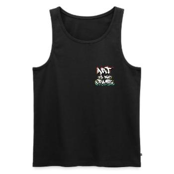 Graffiti Spruch Art is no Crime Street Art - Männer Premium Bio Tank Top - Schwarz - Vorne - AI Model Male 178 light (178cm)
