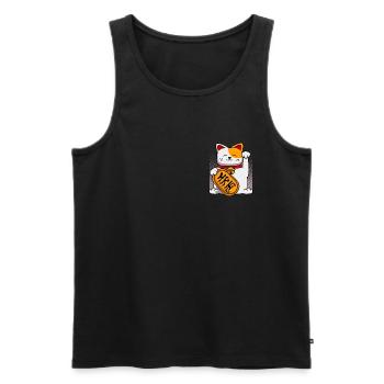 Japan Winkekatze Winken Katzen Katzenbesitzer - Männer Premium Bio Tank Top - Schwarz - Vorne - AI Model Male 178 light (178cm)