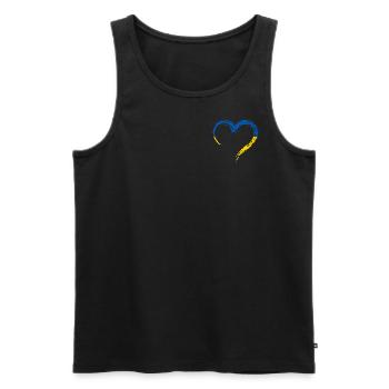 Ukraine Herz - Männer Premium Bio Tank Top - Schwarz - Vorne - Michal (187cm)
