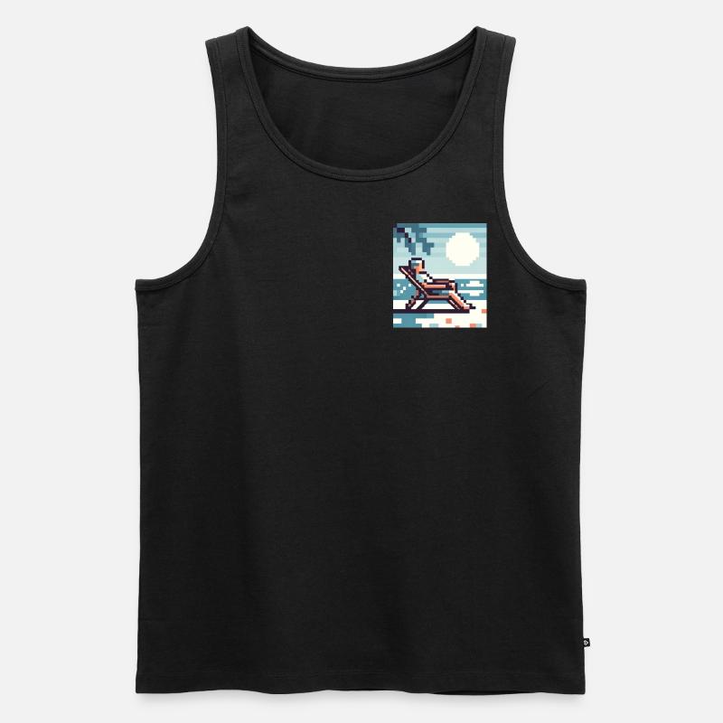 Pixel-Art, easy - Männer Premium Bio Tank Top - Schwarz