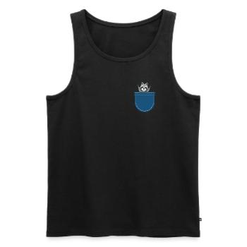 Waldtier Trash Panda Geschenk Brusttasche Waschbär - Männer Premium Bio Tank Top - Schwarz - Vorne - Michal (187cm)